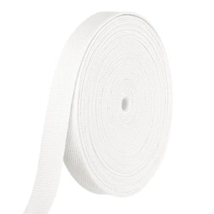 Correa de algodón de 0,8 pulgadas 11 yardas, blanca - Imagen 1 de 6
