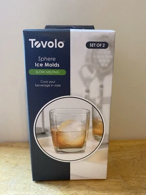 TOVOLO Esfera Moldes de Hielo Apilables Fusión Lenta Juego de 2 TOTALMENTE NUEVOS EN CAJA Foto 1 de 4