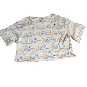 Camisa recortada para mujer Dear Drew By Drew Barrymore Western Cowboy estampado de cactus M - Imagen 1 de 8