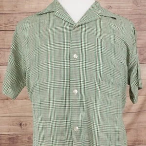 Vintage Sears Hemd Herren groß kariert Perma-Prest Kurzarm Knopfleiste 70er - Bild 1 von 7