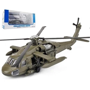 1:64 Diecast US Black Hawk UH-60 Helicopter Military Plane Model Sound Light Toy - Picture 1 of 8