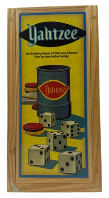 Yahtzee Nostalgia Games Series Wooden Box Parker Bros Hasbro 2004 Dice *FREE P&P - Image 1 of 4