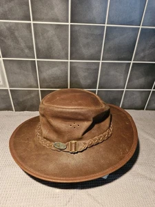 SELTENER JIMY SCHWARZER LEDER OVERLANDER BUSCHHUT GRÖSSE Small HERGESTELLT IN AUSTRALIEN - Bild 1 von 5