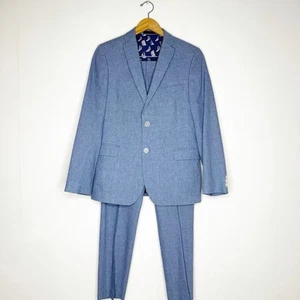 Lauren Ralph Lauren Boys 2-Piece Suit Light Blue Linen Blend Blazer Size 18 / 20 - Picture 1 of 6
