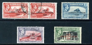 GIBRALTAR King George VI 1950 New Constitution Overprint Set SG 140 - SG 143 VFU - Picture 1 of 2