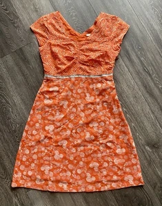 Boden Red Floral Dress, Size S, Skater, Summer, VGC, Free Postage - Picture 1 of 9