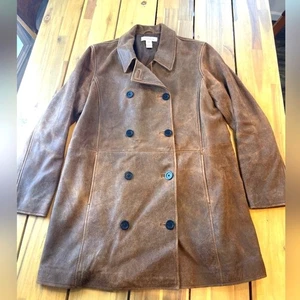 Chaqueta Sundance Vintage Doble Pecho 100% Cuero Botón Delantero Marrón L - Imagen 1 de 4