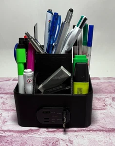 Desk Table Office Organizer with built in charging station retractable cables - Picture 1 of 15