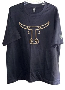Hane’s Beefy-T Logo T Shirt Navy Blue Bull Sz XL Stitched Logo - Picture 1 of 4