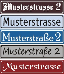 Strassenschild Strassennamensschild 50 x 10 cm Kunststoff 5 mm witterungsbest. - Bild 1 von 1