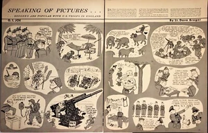 1943 Dave Breger Cartoons US Troops in England Cartoons WWII Magazine Print - Picture 1 of 7