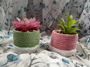 Artificial Fake Succulent Plant In Pot Mini Potted Plants Home Garden Decor 3PCS - Picture 1 of 3