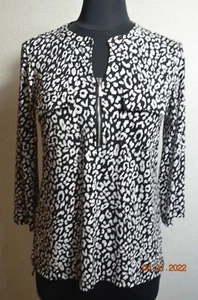 ELLEN TRACY 1/2 ZIP L/S Polyester Blouse Size S - Picture 1 of 6