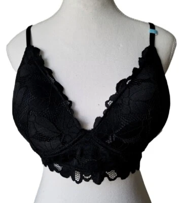 NWT SO Sexy Black Bralette Wire-free Lacey Lined Convertible Straps- Large - Image 1 of 3