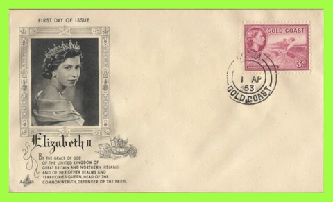 Gold Coast 1953 QEII 3d on illustrated First Day Cover Cover