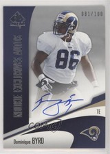 2006 SP Authentic Exclusives Autos /100 Dominique Byrd #REA-DB Rookie Auto RC