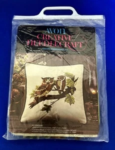 Owl Mates Pillow Crewel Embroidery Kit Avon Creative Needlecraft c.1973 - Picture 1 of 5