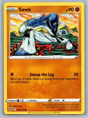 Sawk 81/172 Brilliant Stars Common Pokémon TCG 2022 - Image 1 of 2