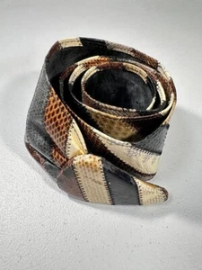 Vintage Lee Sands Schlangenleder Reptilleder breiter dicker niedriger Bund Hüftgürtel - Bild 1 von 5
