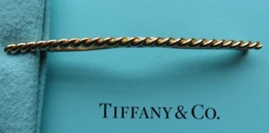 HARD TO FIND VINTAGE TIFFANY & CO 14K TWISTED COLLAR BAR - Picture 1 of 3