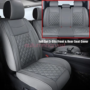 Car 5-Seat Covers For JEEP Grand Cherokee 2012-2021 Leather Full Set Cushion - Picture 1 of 12