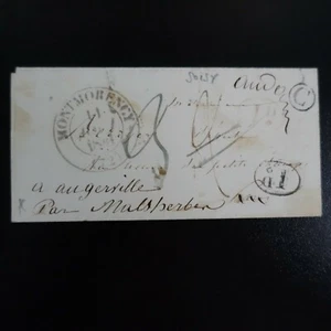 1841 - Montmorency - COVER Cover Lake Id Red+Black Box Rural C Of Soisy - Picture 1 of 5