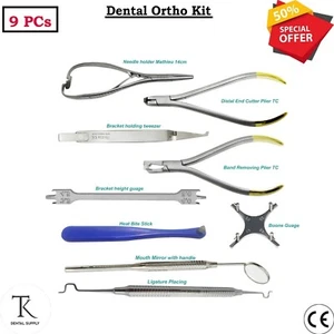 Kit ortodontológico dental alicates odontológicos TC, soporte medidor de altura, colocación de ligaduras NUEVO - Imagen 1 de 12