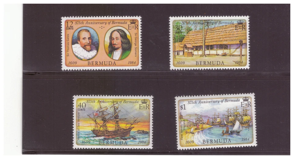 BERMUDA SC.449-52 1984 375 ANIVERSARIO. DE ASENTAMIENTO BERMUDAS MNH COMP. SET YE26 Foto 1 de 1