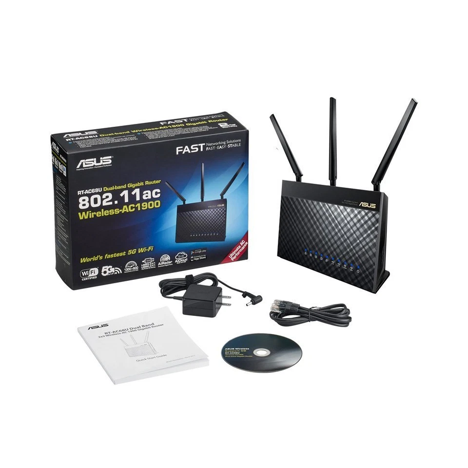 NEW ASUS (RT-AC68U) Wireless-AC1900 Dual-Band Gigabit Router - Image 1 of 1
