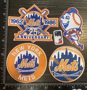 Lot Set Of 5 NEW YORK METS IRON ON EMBROIDERED PATCHES MLB BASEBALL - Picture 1 of 1