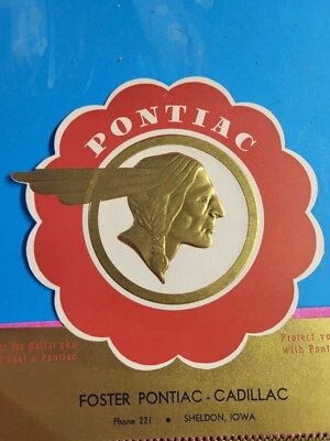 Mint Condition NOS 1953 Foster Pontiac Cadillac Sheldon Iowa Calendar Embossed - Image 1 of 4