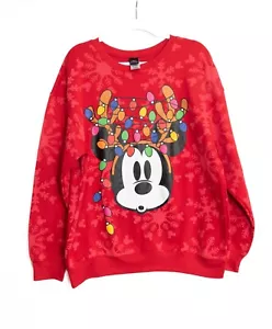 Disney Mickey Mouse Luces de Navidad Rojo Pullover Sudadera Talla XL - Imagen 1 de 6