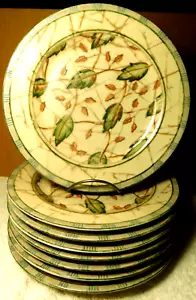 PTS International Interiors~Oryginalne kamionkowe talerze sałatkowe Sumatra 8 1/8" x 1" - Zdjęcie 1 z 24