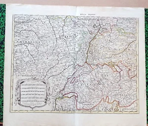 XVII ème - Lorraine Franche Comté Bourgogne Carte par Sanson 63 x 54 Editée 1698 - Picture 1 of 4