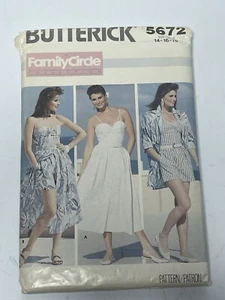 Skirt Shirt Bra Top Shorts Sundress Vintage 80s  Size 14-16 UNCUT Pattern 5672 - Picture 1 of 2