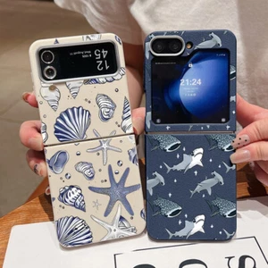 For Samsung Z Flip7 Z Flip6 5 4 3 TPU Sharks Pattern Phone Case Shockproof Cover - Picture 1 of 22