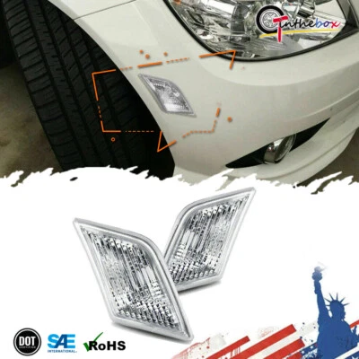 FOR 08-11 MERCEDES BENZ W204 C300/C350/C63 CLEAR SIDE MARKER LIGHTS LAMPS COVERS - Image 1 of 4