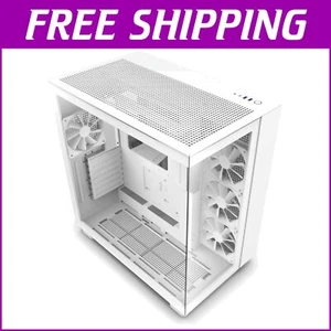 H9 Flow White Dual-Chamber ATX Mid-Tower Gaming Case with High-Airflow Design - Picture 1 of 9