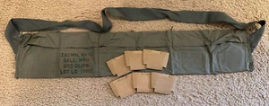 US M1 Garand Bandolier 7.62mm NATO BALL M80 8 RD CLIPS bandoleer 308 RARE - Picture 1 of 4