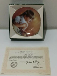 VINTAGE DONALD ZOLAN MINIATURE COLLECTOR PLATE I'M THANKFUL TOO COA BOX - Picture 1 of 3