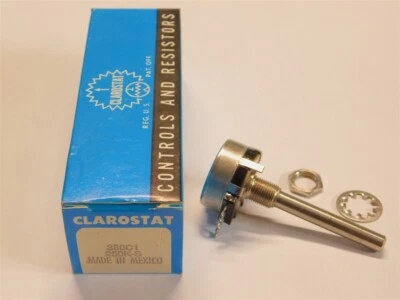 Clarostat Honeywell 380C1-250K-S 250K 2W 10% Linear Taper Potentiometer 2" Shaft - Image 1 of 2