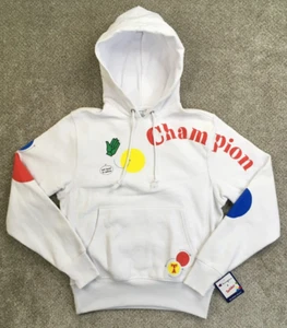Felpa Champion X Twister Reverse Weave uomo media bianca pesante con cappuccio - Foto 1 di 16