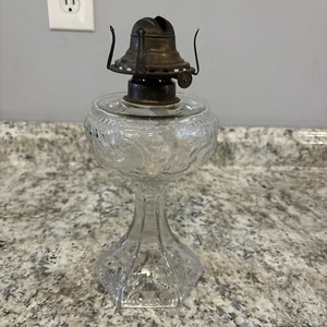 Vintage Fostoria Scrolled Acanthus Clear Glass Oil Lamp Thuro Page 122 - Picture 1 of 20