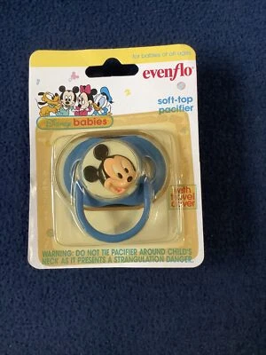 Vintage Evenflo Baby Disney Mickey Collection soft-top pacifier w/travel cover. - Image 1 of 4