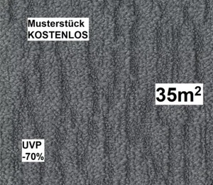 Teppichfliesen GRAU B1 50x50 Schlinge 7,5mm 4,95€/Fliese 35m2 UVP 64€/m2 -69% - Bild 1 von 7