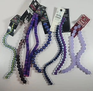 Lote Surtido de 7 Hebras de Cuentas Azul Púrpura Nuevas Artesanías Joyería - Imagen 1 de 11