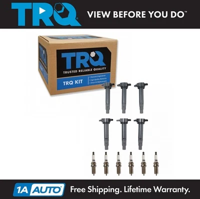 TRQ Ignition Coil & Iridium Spark Plug Kit Set for Chrysler Dodge 2.7L V6 New - Image 1 of 4