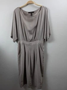 BCBGMaxazria Hazelnut Blouson Pocket Cinched Waist Silk Party Dress Size S - Picture 1 of 15