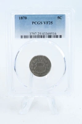 1870-P PCGS VF25 Shield Nickel Business Strike 5C - Image 1 of 2