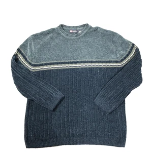 Vintage Y2K Faded Glory Strickpullover Streifen Langarm Pullover Blau 2XLT - Bild 1 von 23